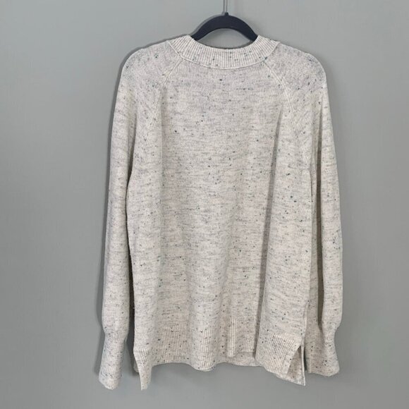 LOFT oversized long sleeve gathered wrist v-neck pullover sweater - Picture 7 of 10